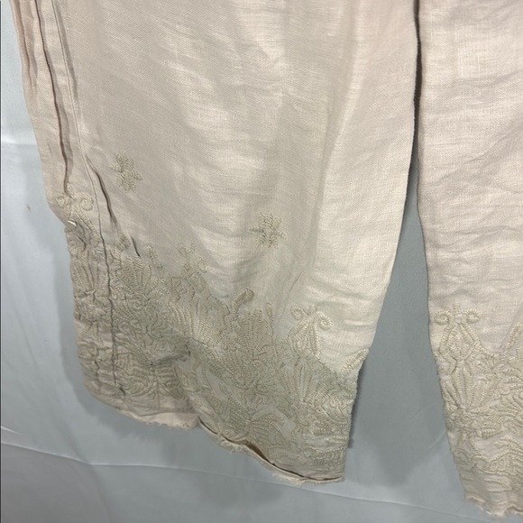 XCVI Beige Wide-Leg Linen Pants Size Small - Picture 9 of 10